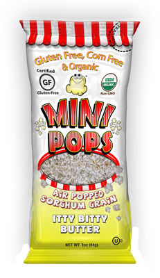 Bag of Buttered Mini Pops - Popped Sorghum Grain